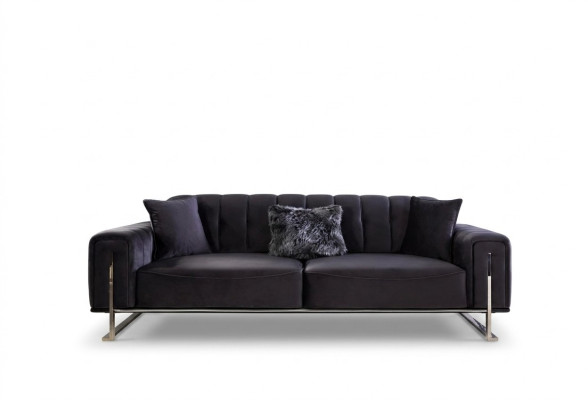 Designer Sofa 3 Sitzer Modern Möbel Schwarz 240cm Big xxl Wohnzimmer