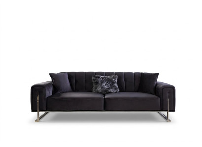Designer Sofa 3 Sitzer Modern Möbel Schwarz 240cm Big xxl Wohnzimmer