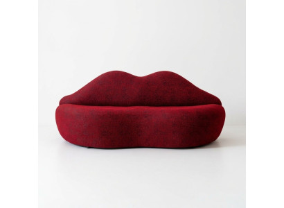 Designer 3 Sitzer sofa rot farbe in Form von Lippen stilvoll Sitzpolster