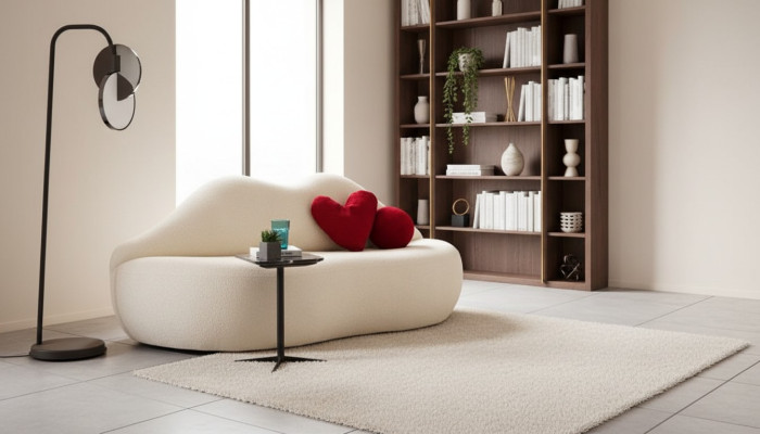 Designer 3 Sitzer sofa Weiße Beige in Form Sofas Couchen Lippen stilvoll