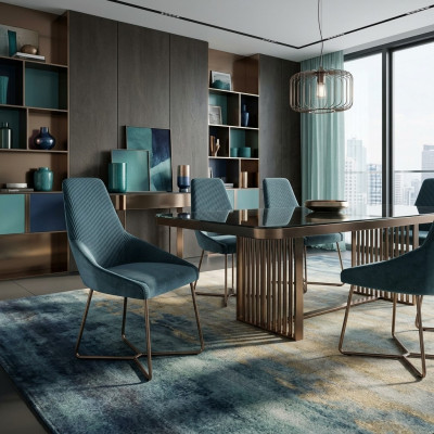 Exclusive Modern Stühle Designer grün farbe Luxus in Esszimmer Neuheit