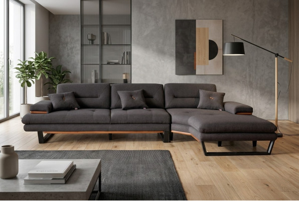 Designer grau Ecksofa L-form Modern möbel wohnzimmer Eckgarnitur Sofa