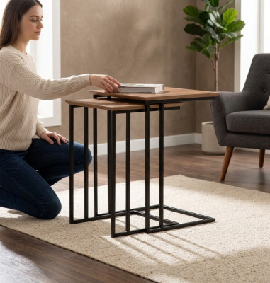 Wohnzimmer 2x Beistelltisch Tisch Design Möbel Luxus Einrichtung Modern