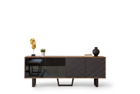 Designer Esszimmer Set 4tlg Sideboard mit 3x Spiegel Modern Stil neu