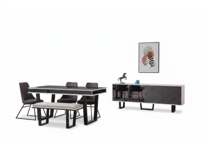Designer Esszimmer Set 10tlg Luxus Möbel stilvoll Essgruppe Anrichte