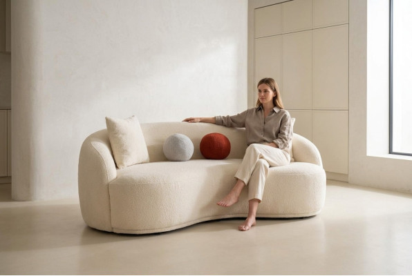 Modern Sofa 3 - Sitzer Designer Möbel Weiße Farbe Stil Couchen Sofas 230cm