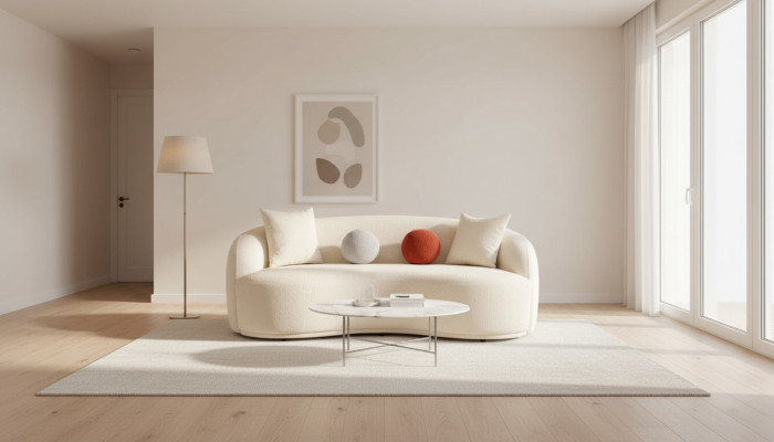 Modern Sofa 3 - Sitzer Designer Möbel Weiße Farbe Stil Couchen Sofas 230cm