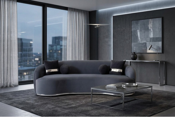 Designer Sofa 4 - Sitzer Schwarze Sofas Couchen Big xxl Sitzmöbel 250cm