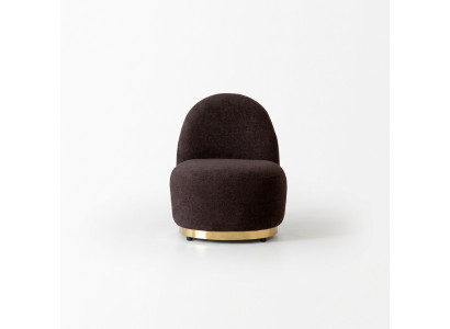 Sessel Modern Braun Wohnzimmer Textil Luxus Design Möbel Lounge Club