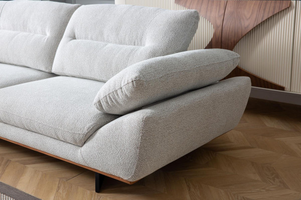 Komfort Designer Sofa 3 Sitzer Couch Polster Sofas Design Weiß in Wohnzimmer