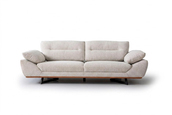 Komfort Designer Sofa 3 Sitzer Couch Polster Sofas Design Weiß in Wohnzimmer