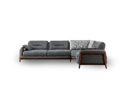 Designer Ecksofa L-form Luxus Polster Textil Wohnlandschaft Möbel im Wohnzimmer