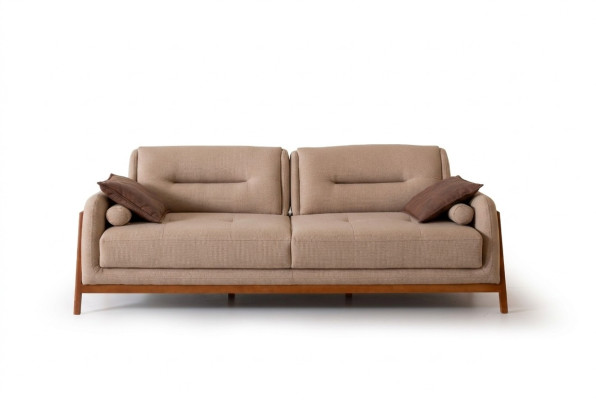 Designer Sofa 3 Sitzer Luxus Polster Braun Couch Wohnzimmer Möbel