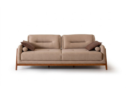 Designer Sofa 3 Sitzer Luxus Polster Braun Couch Wohnzimmer Möbel