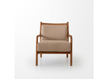 Modern Beige Sessel Wohnzimmer Möbel Luxus Design Polsterung Kunstleder