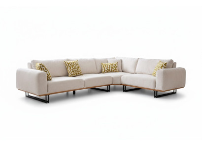 Luxus Ecksofa L Form Stoffsofa Couch Sofa Weiße Polstersofa Sitz Eckgarnitur