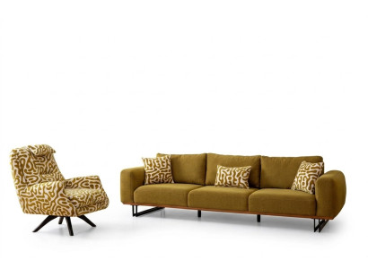 Luxus Sofagarnitur 4 + 1 Sitzer Set Designer Sofa Textil Polster Couchen