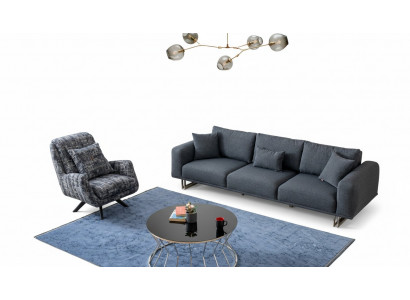 Sofagarnitur 4+1 Sitzer Luxus Garnitur Set Sofas Sessel Stoff Polster