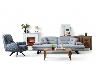 Modern Sofagarnitur 3+1 Sitzer Wohnzimmer Luxus Grau Couchgarnitur Sets