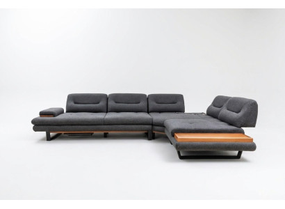 Designer Ecksofa L-form Luxus Grau Möbel für Wohnzimmer Wohnlandschaft