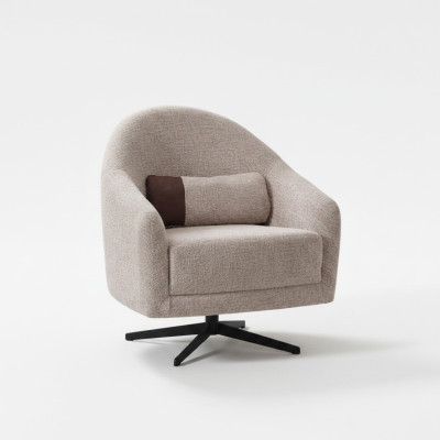 Modern Sessel Grau Lounge Club Wohnzimmer Stil Polsterung Textil Einsitzer