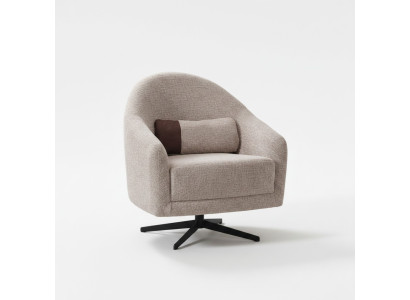 Modern Sessel Grau Lounge Club Wohnzimmer Stil Polsterung Textil Einsitzer