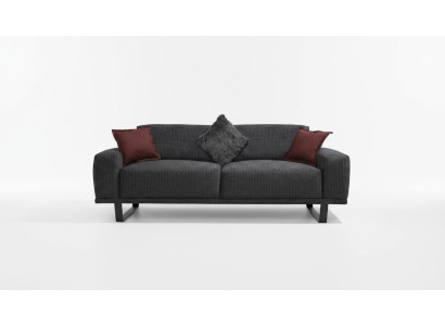 Design Sofa 3 - Sitzer Wohnzimmer Luxus Schwarzer Möbel Couchen Sofas
