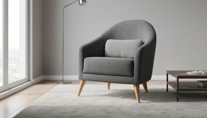 Designer weiche sessel grau farbe luxus Wohnzimmer Polster Textil Lounge Club