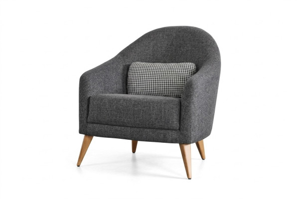 Designer weiche sessel grau farbe luxus Wohnzimmer Polster Textil Lounge Club