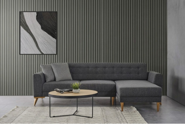Luxus Ecksofa L - Form moderne Grau Couch Designer Möbel Wohnzimmer