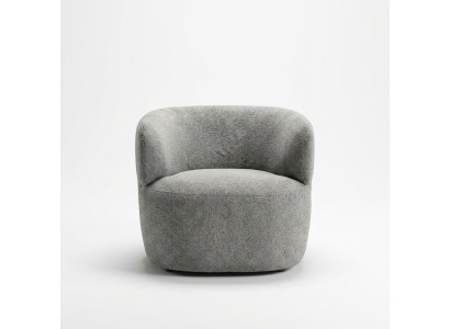 Design Sessel Grau Luxus Möbel Wohnzimmer Polster Textil Lounge Club