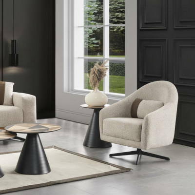 Luxus Sessel Stilvoll Möbel Wohnzimmer Design Drehbar Lounge Club Holz