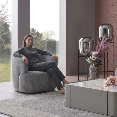 Stilvoll Sessel Wohnzimmer Weich Möbel Grau Designer Lounge Club Einsitzer