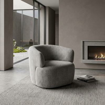 Stilvoll Sessel Wohnzimmer Weich Möbel Grau Designer Lounge Club Einsitzer