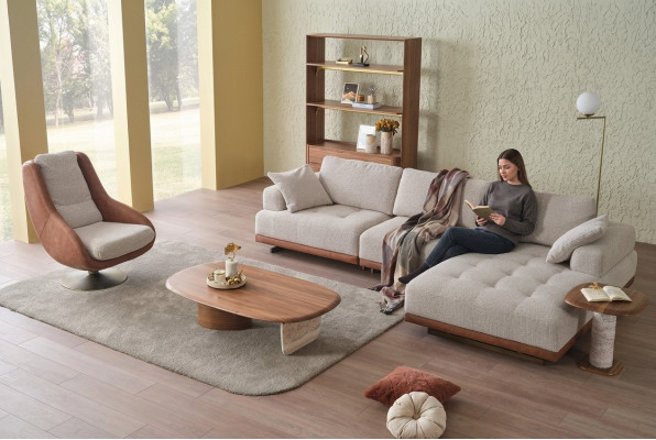 Stilvoll Wohnzimmer set 2tlg. Luxus Ecksofa L-Form + Sessel Designer set