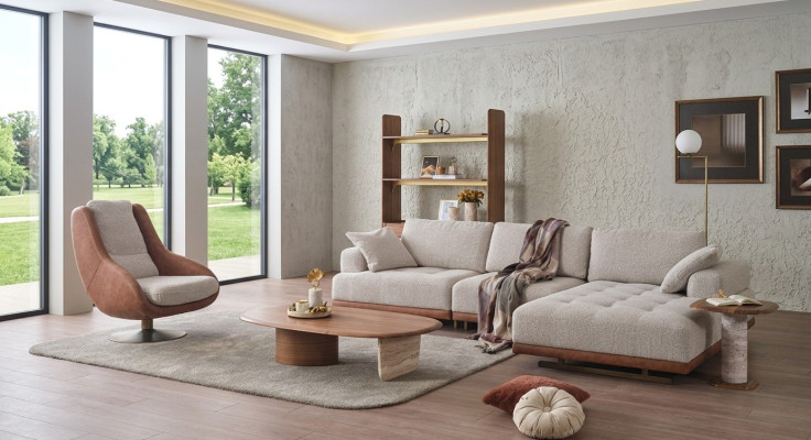 Stilvoll Wohnzimmer set 2tlg. Luxus Ecksofa L-Form + Sessel Designer set