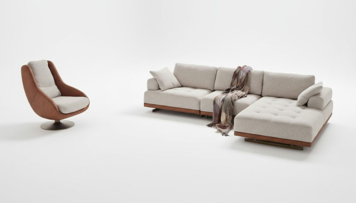 Stilvoll Wohnzimmer set 2tlg. Luxus Ecksofa L-Form + Sessel Designer set