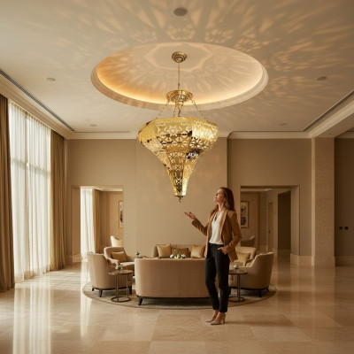 Deckenlampe Ein goldene Pendelleuchte Wohnzimmer Luxus Lampe Leuchte