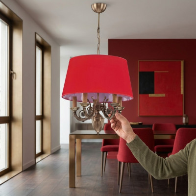 Kronleuchter Klassische Leuchten Lampen Lampe Gold 50x80 Rot