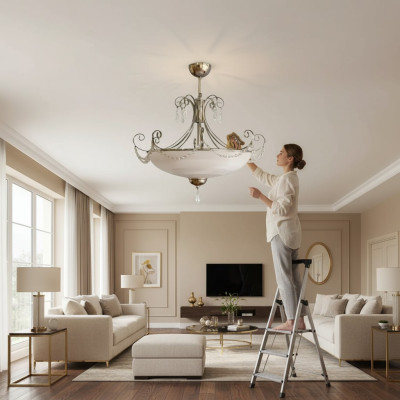 Kronleuchter Pendelleuchte Wohnzimmer Kronleuchter glänzendes Chrome neu