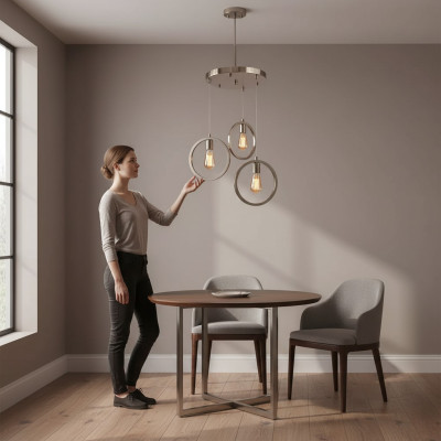 Deckenlampe Ein moderner Wohnzimmer Luxus Stil Matt Chrome
