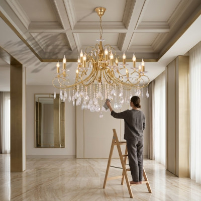 Lampe Hängeleuchte Kronleuchter Kristalllampe Deckenleuchte Lampen 105x115