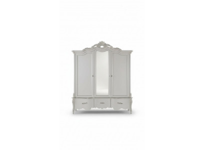 Weißer Kleiderschrank Massivholz Möbel Schlafzimmer Designer Glastüren