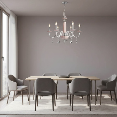 Stilvolle moderne beige abgehängte Deckenleuchte mit 6x Glühbirnen neu