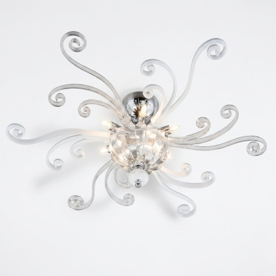 Luxus Deckenleuchter Weiß Kronleuchter Deckenlampe Lüster Kristall Lampe