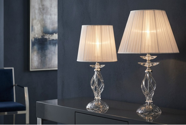 Designer Kristall Weiße Stehlampe Kronleuchter Antik Stil Tisch Lampe