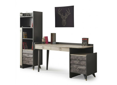 Modern luxuriöse Grau Holz Schreibtisch Schlafzimmer Möbel Stilvoll Neu