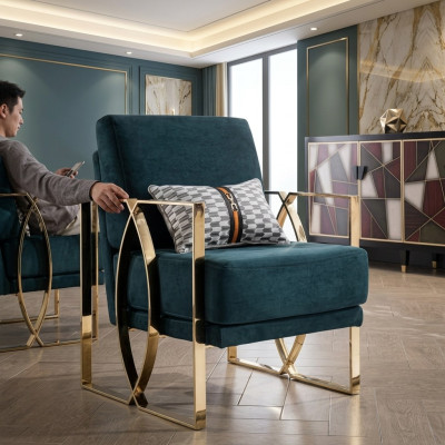 Luxuriöse Sessel Modern Design Grün Relax Sessel Sitz Luxus Warteraum Neu