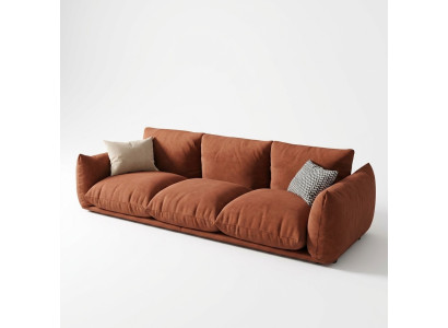 Sofa 3 Sitzer Textil Holz Modern Braun Sofa Polster Couch Luxus Neu Sofa