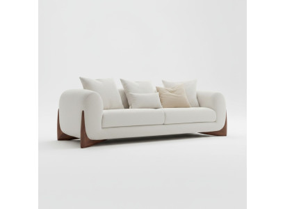 Sofa 3 Sitzer Weiß Hochwertig Polster Sofas Design Textil neu Modern
